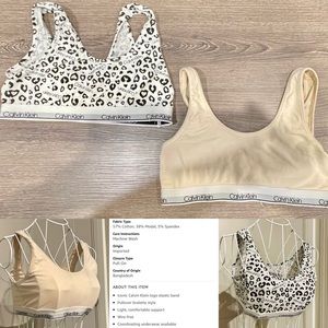 Set of 2! CALVIN KLEIN Youth Carousel Racerback Bralettes!